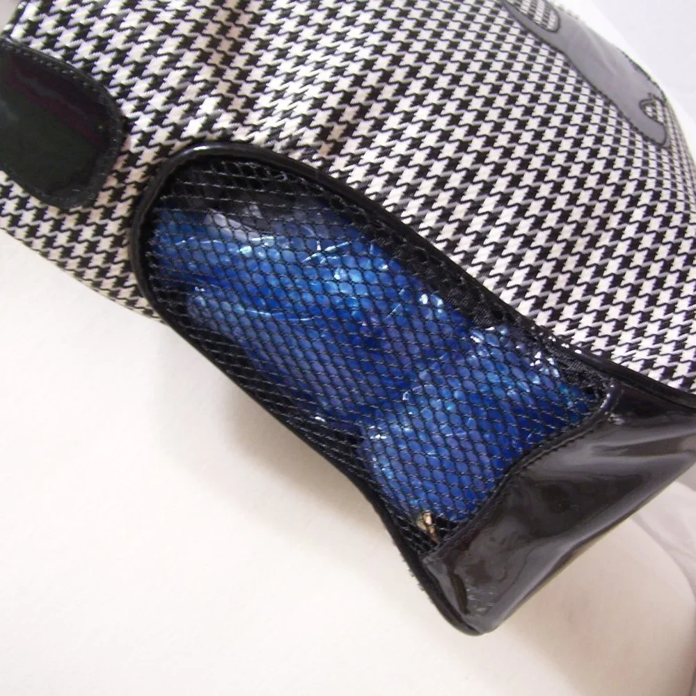 Dog Fashion Doggie Carrier Handbag Vented Houndstooth Black and White  NWOT